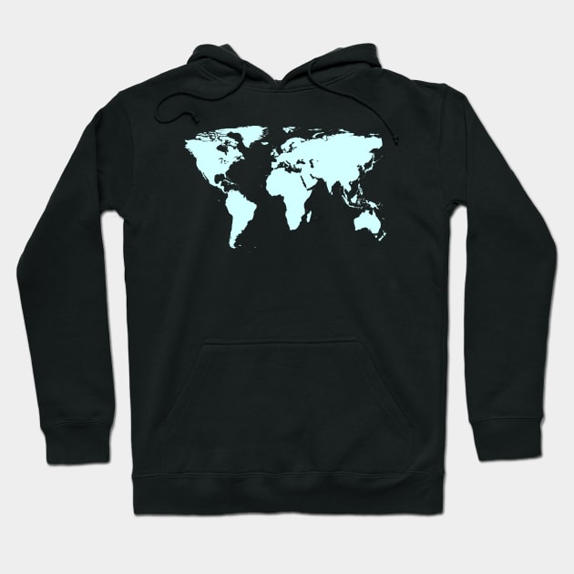 Fullcolor World map - blue Hoodie by Aurealis